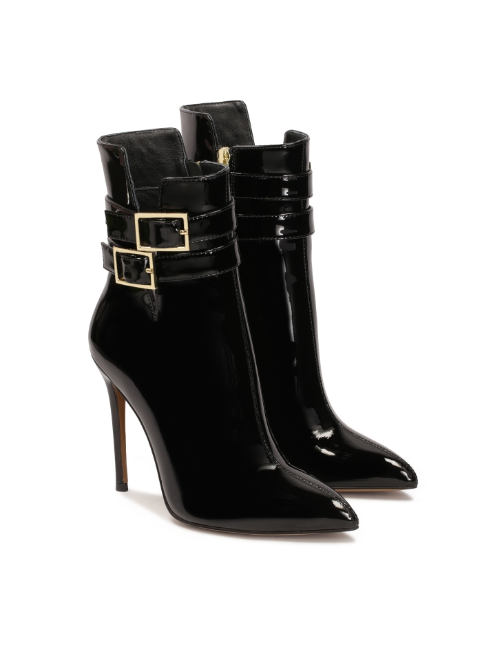 Lakierowane botki z finezyjną cholewką DAYLINE