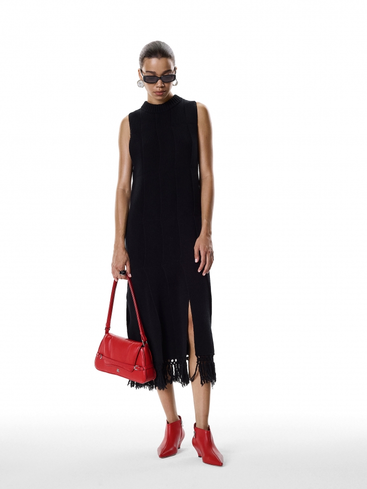 Czerwone botki na niskim koturnie KS IDALIA