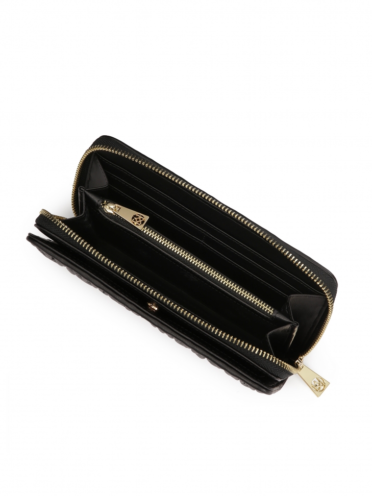 Duży skórzany portfel z efektownym marszczeniem  ROLETTE