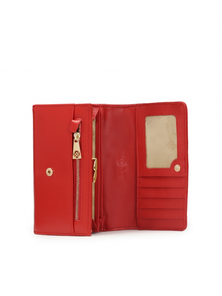 Czerwony portfel z finezyjnym pikowaniem  SANTI