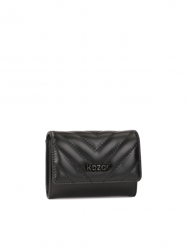 Mały skórzany portfel z pikowanym przodem  MELLY