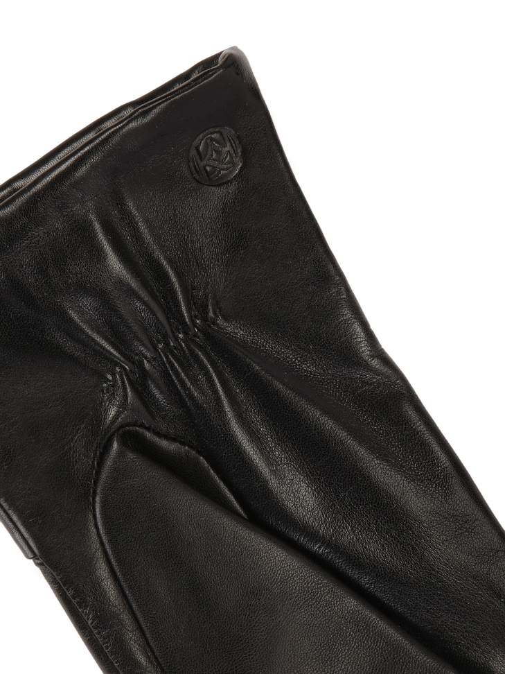 Eleganckie czarne rękawiczki z dekoracyjnym węzłem ANILLA