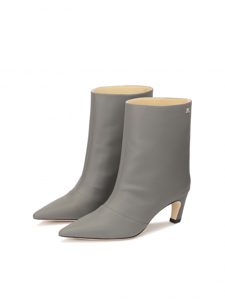 Szare botki na obcasie typu kitten heels KS BELLISI