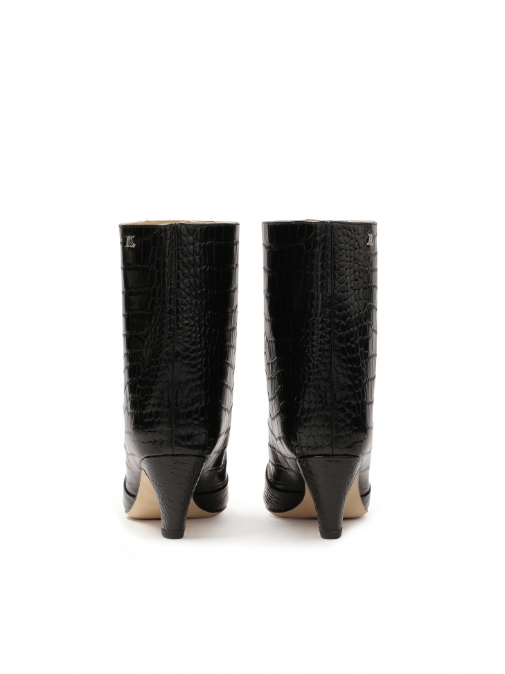 Modne botki z szeroką cholewką  KS BELLISI