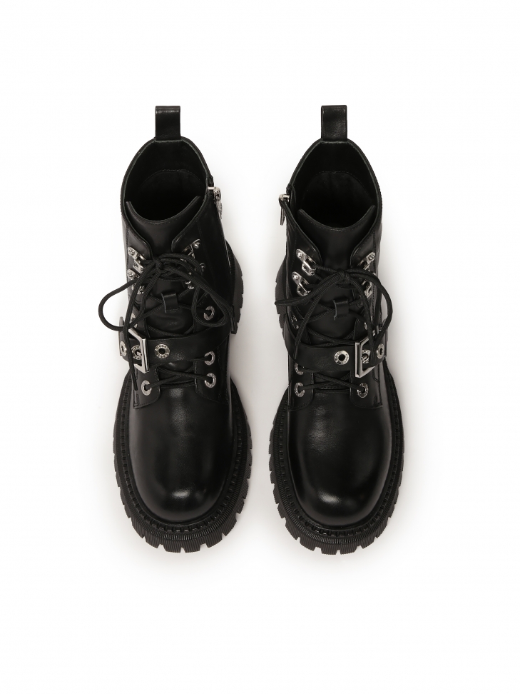 Trzewiki skórzane na grubej podeszwie ZOLIA