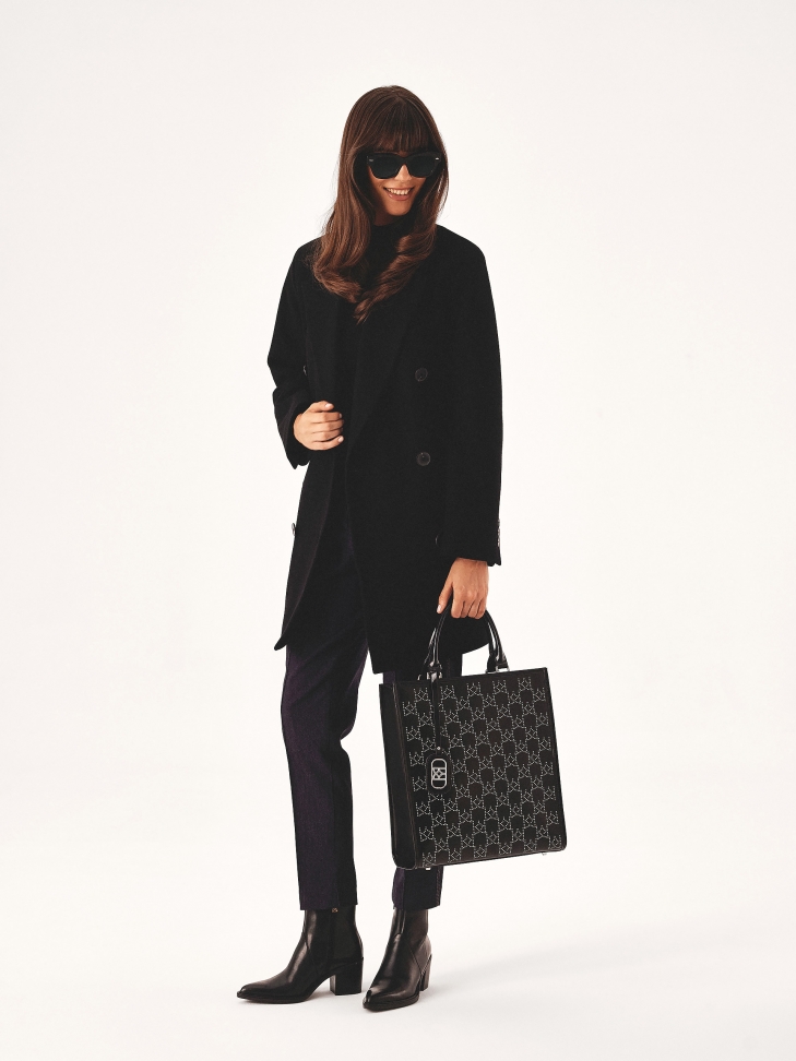 Czarne skórzane botki w stylu kowbojskim  SYLVIE