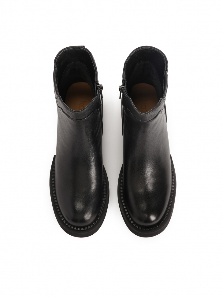 Czarne botki na klocku i platformie LENORE