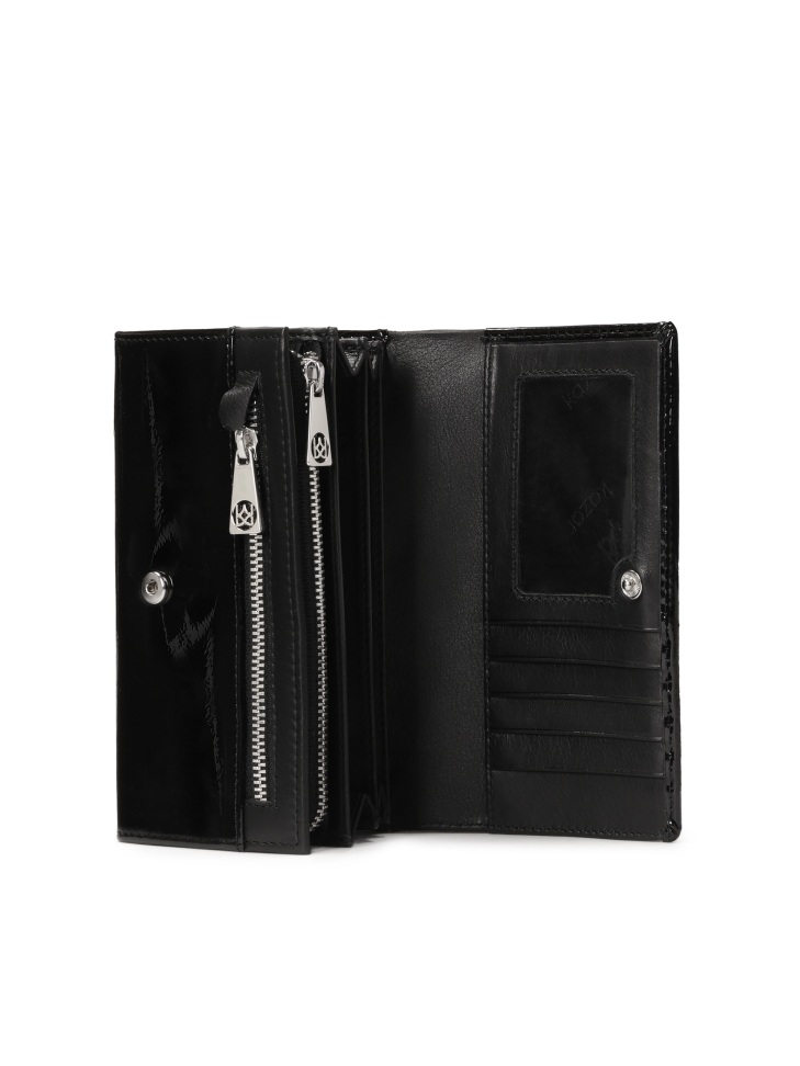 Portfel z marszczonej lakierowanej skóry SANTI