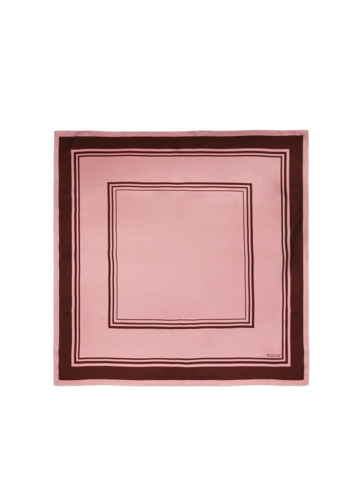 Różowa minimalistyczna apaszka z jedwabiu REBA