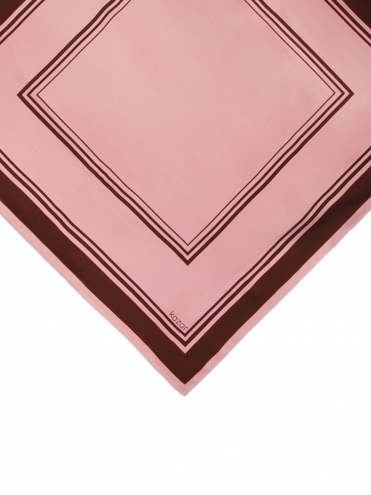 Różowa minimalistyczna apaszka z jedwabiu REBA