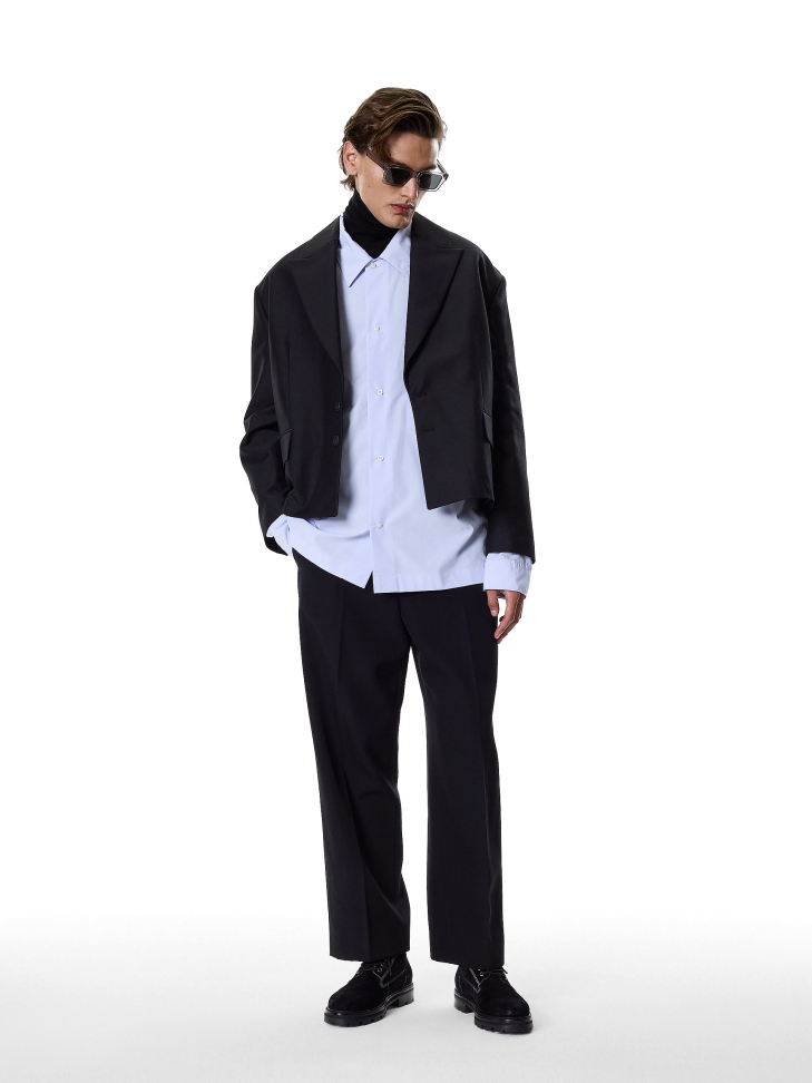 Zamszowe trzewiki z wstawką z gładkiej skóry  KS ALCESTE