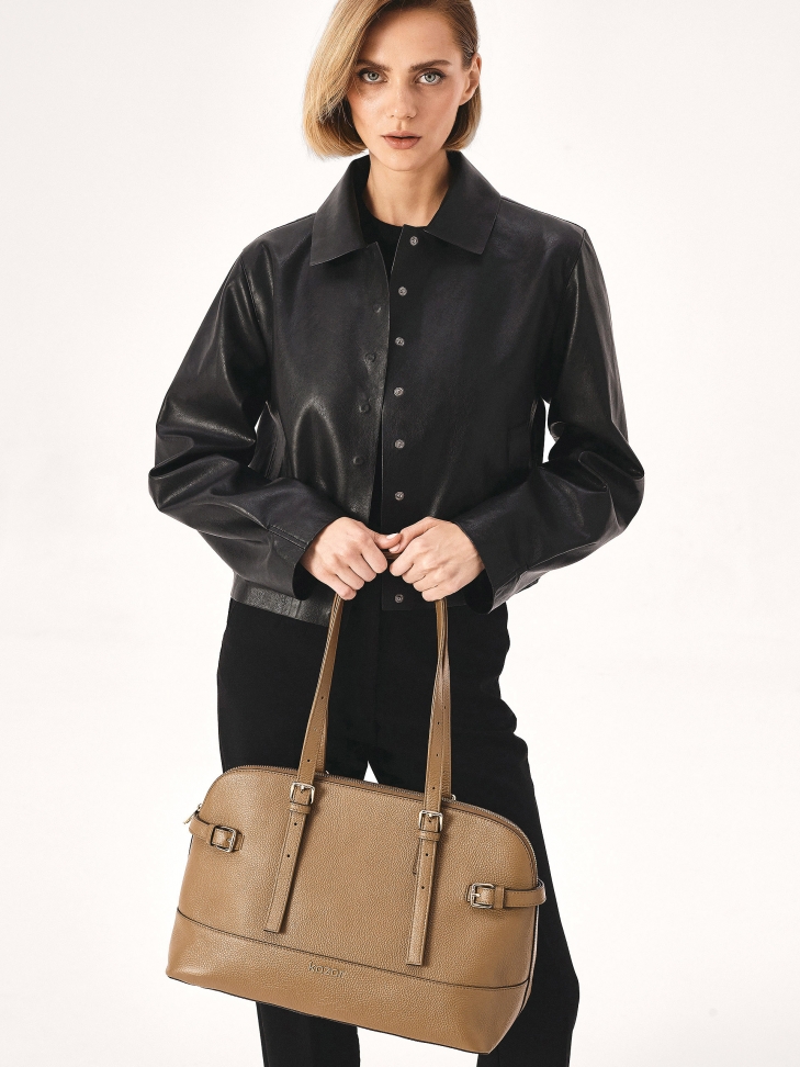 Brązowa torebka z szerokim dnem MARCELL