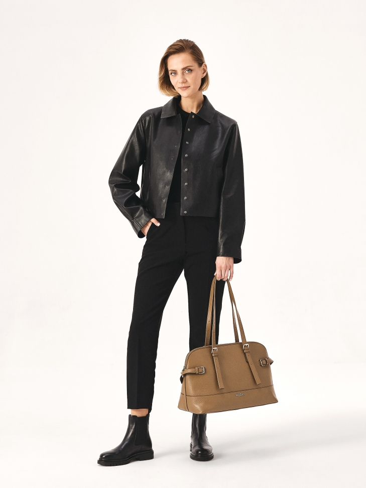 Brązowa torebka z szerokim dnem MARCELL