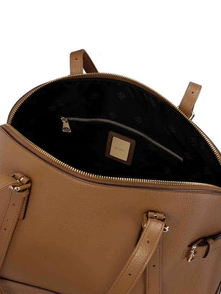 Brązowa torebka z szerokim dnem MARCELL