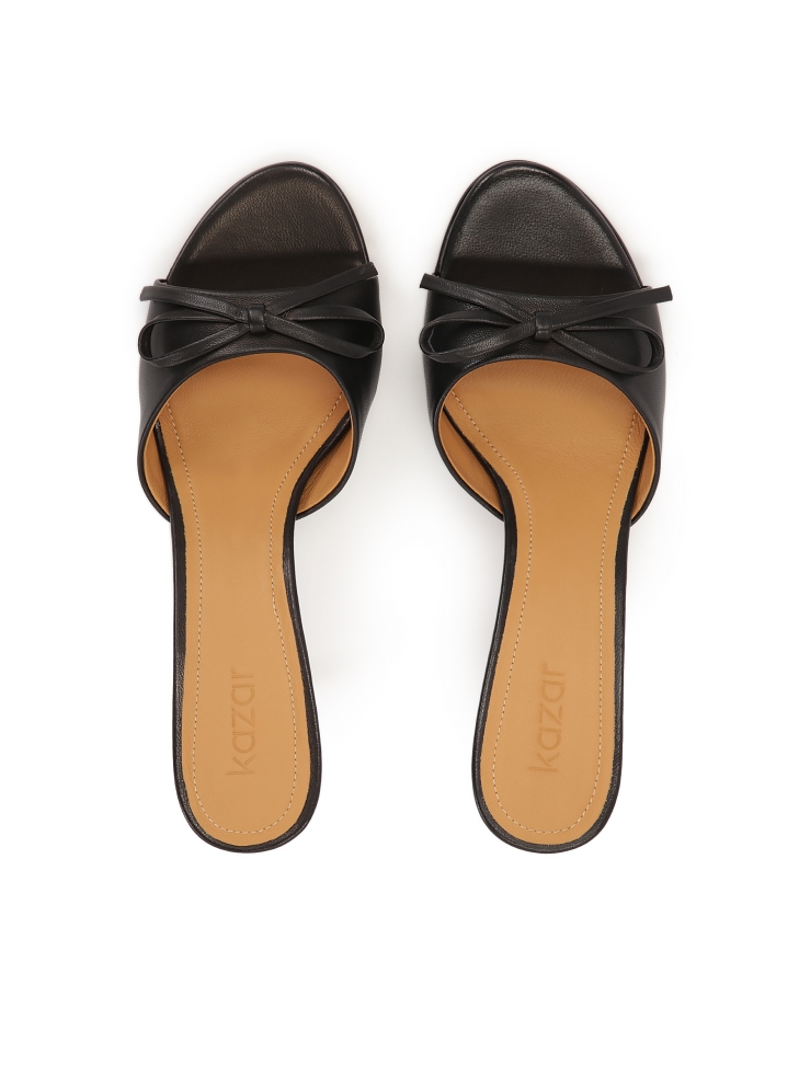 Czarne klapki na wysokiej szpilce  AUDE