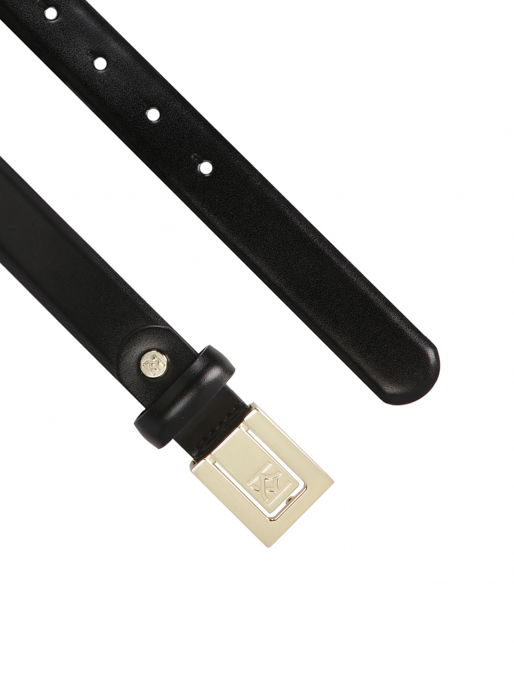 Wąski czarny pasek z zabudowaną klamrą SABIENE