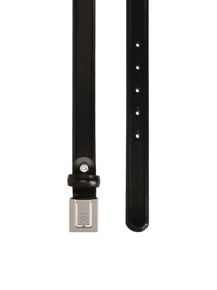 Czarny skórzany pasek z pełną klamrą SABIENE