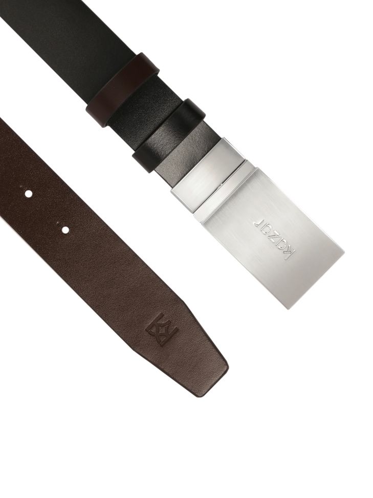 Dwustronny pasek z pełną metalową klamrą PHILIPPO