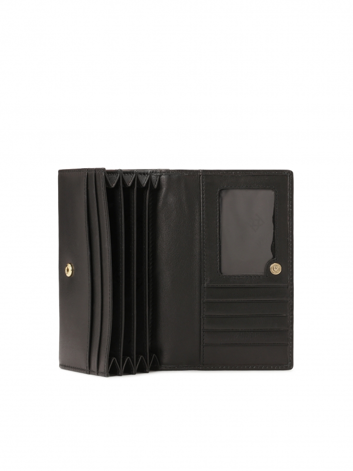 Elegancki czarny portfel z naturalnej skóry DAYNA