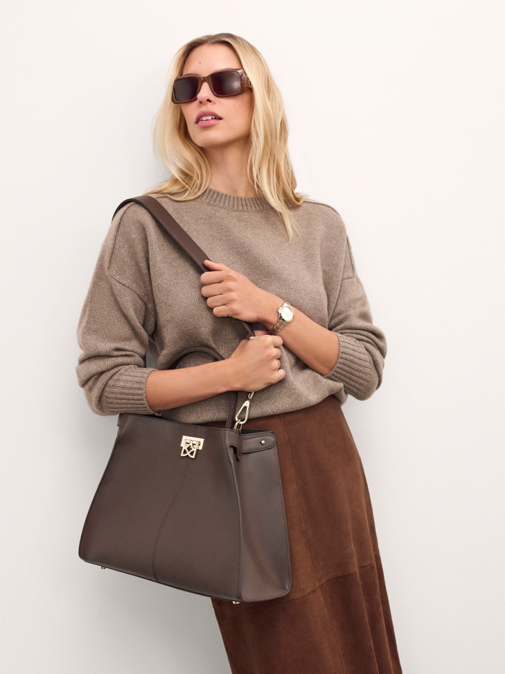 Brązowe podłużne okulary przeciwsłoneczne KAYLANI