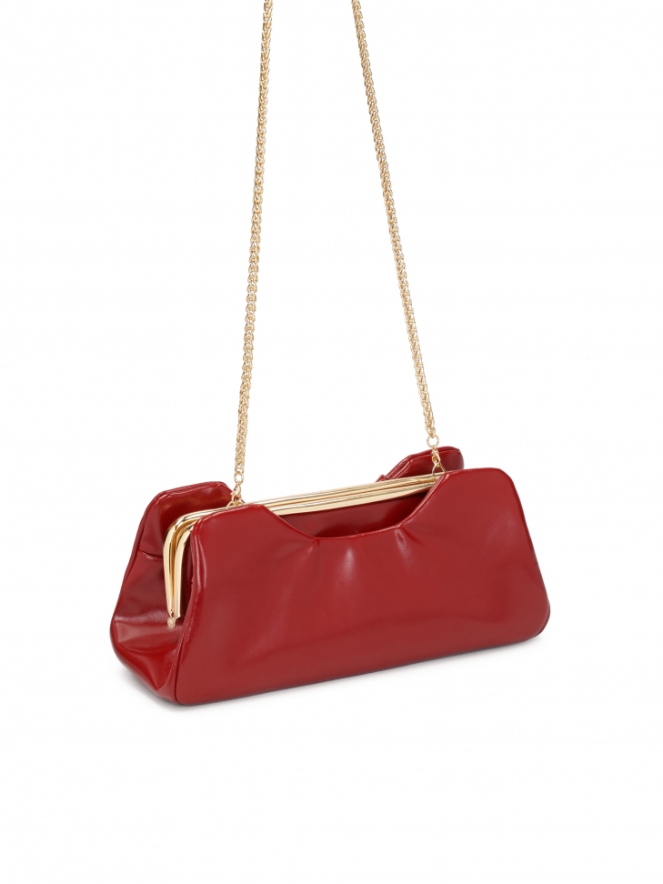 Bordowa elegancka torebka z marszczeniem BARI