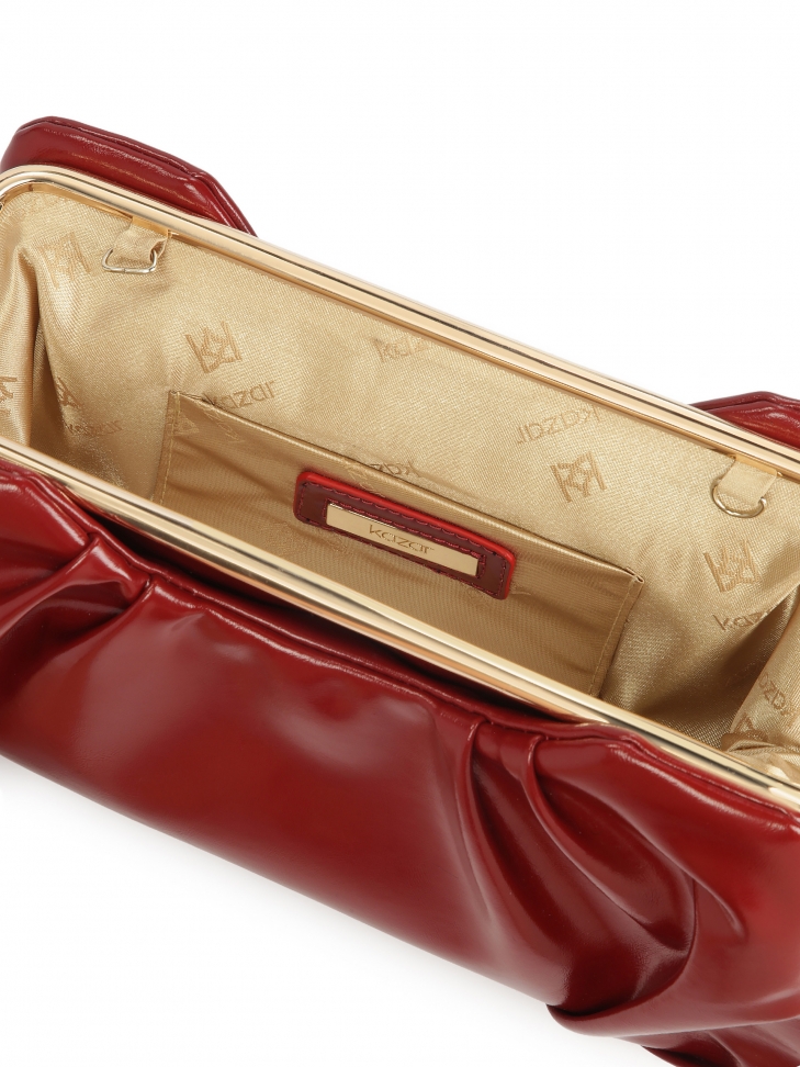 Bordowa elegancka torebka z marszczeniem BARI