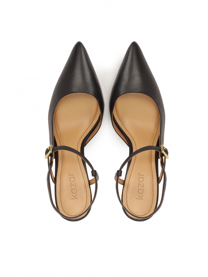 Eleganckie czarne czółenka z wyciętą cholewką NEW LUCIANA