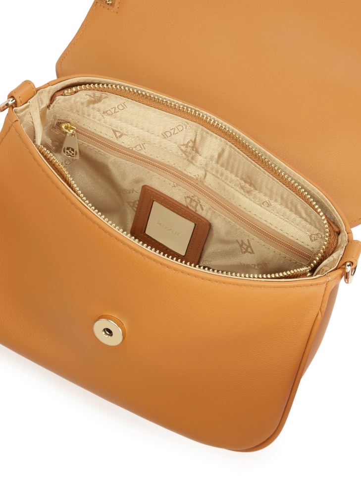 Skórzana torebka na szerokim pasku  BALBINA