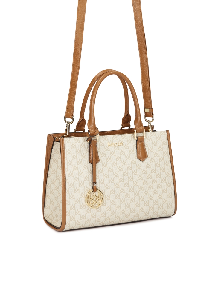 Torebka z dwoma uchwytami do ręki zdobiona monogramami NAFI