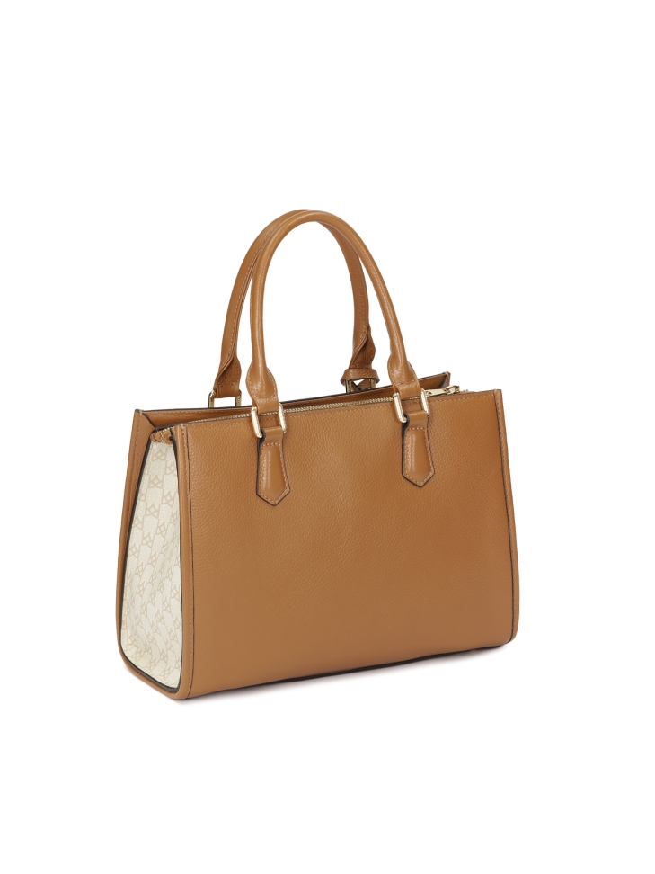 Torebka z dwoma uchwytami do ręki zdobiona monogramami NAFI