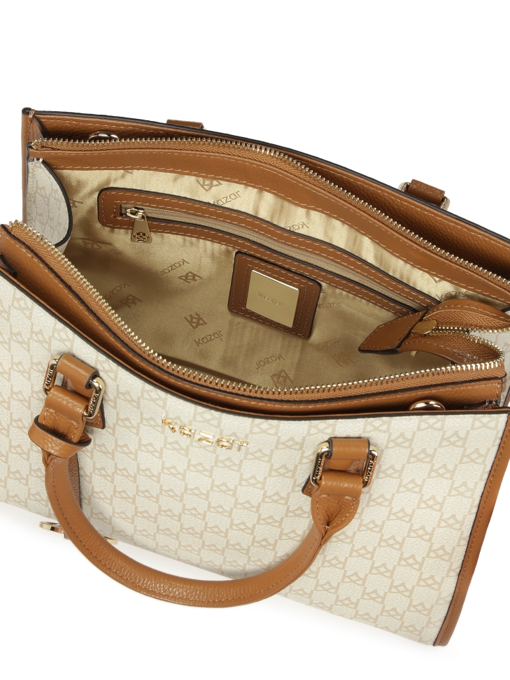 Torebka z dwoma uchwytami do ręki zdobiona monogramami NAFI