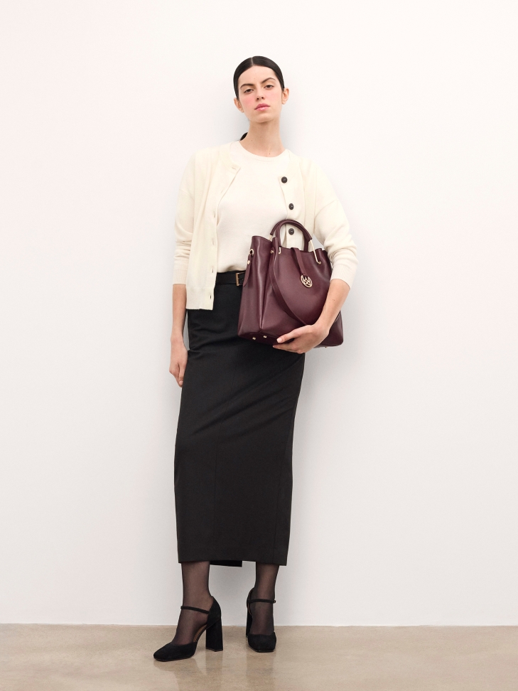 Zamszowe półotwarte czółenka na słupku ZELIA