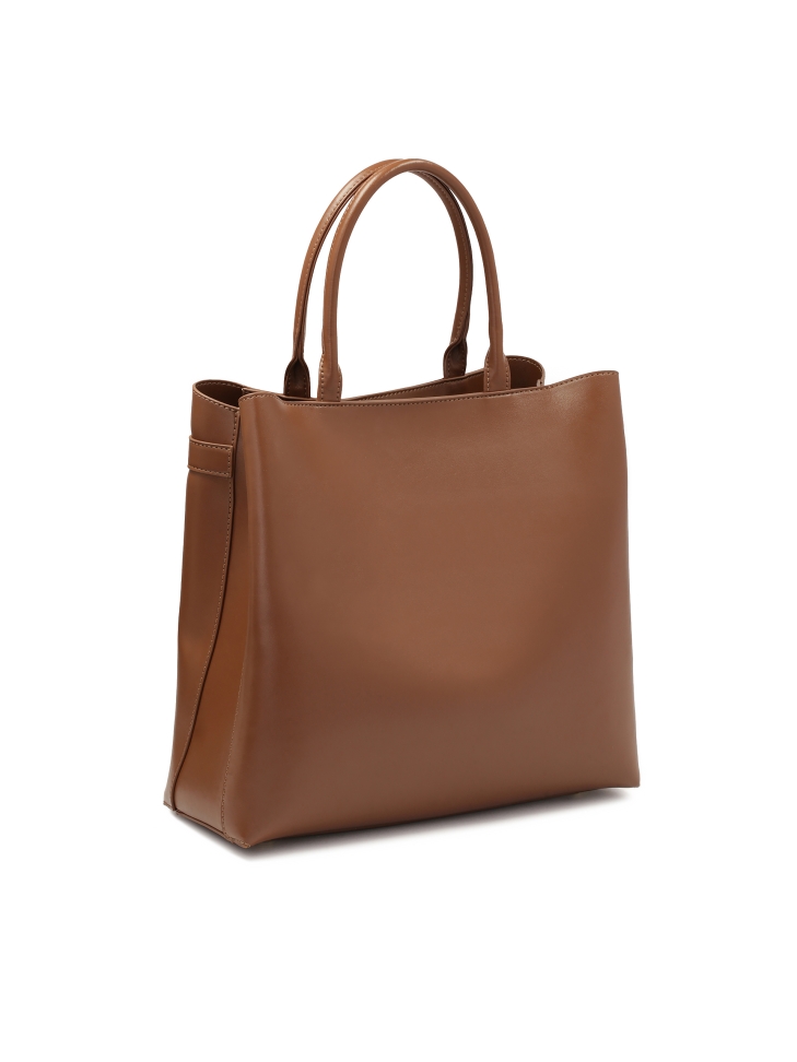 Brązowa skórzana torebka z klamerką  LAURIE L