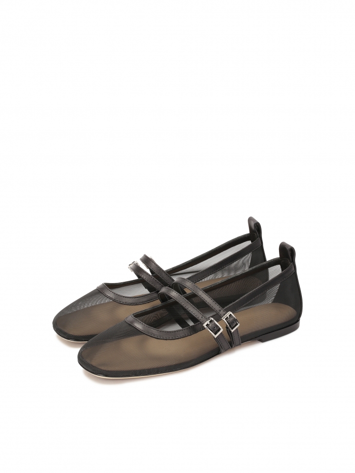 Siateczkowe baleriny z dwoma paskami  KS AVRIL