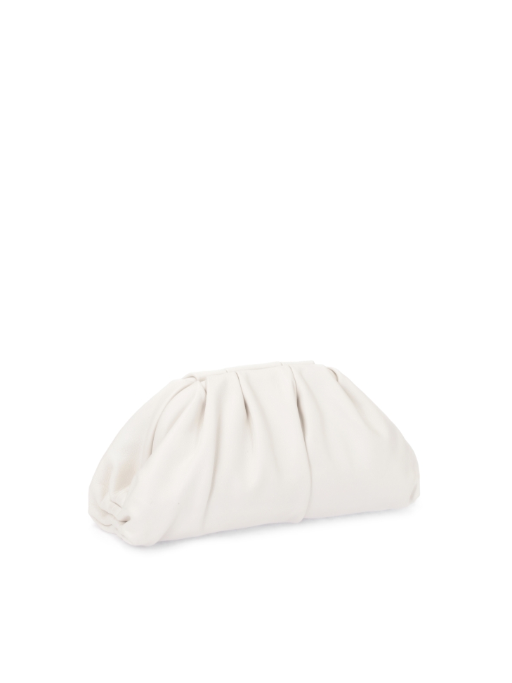 Biała skórzana torebka do ręki GLOW