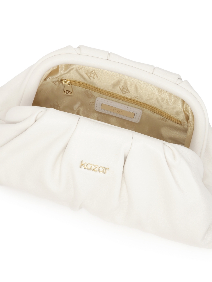 Biała skórzana torebka do ręki GLOW