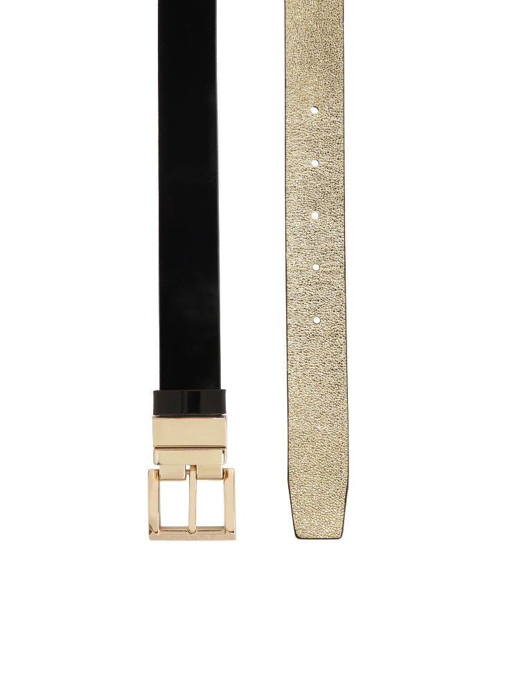 Czarno-złoty dwustronny pasek skórzany MOCA