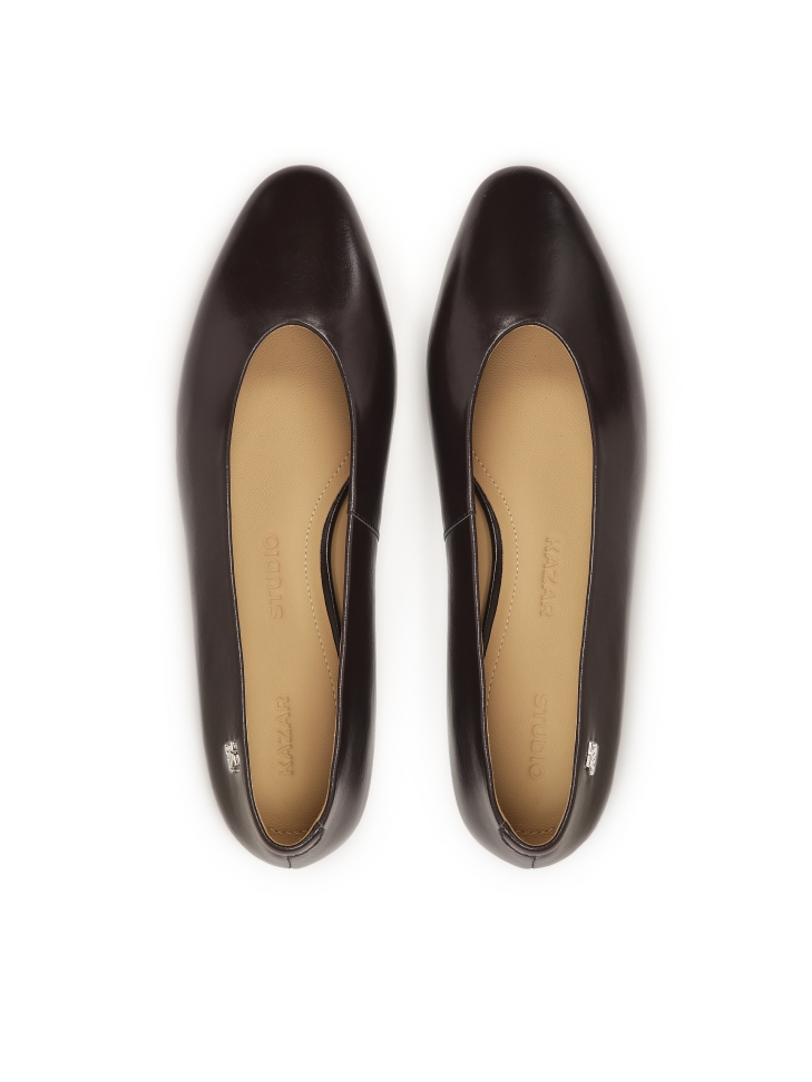 Ciemnobrązowe czółenka z lekko zaokrąglonym noskiem  KS OTTILIE