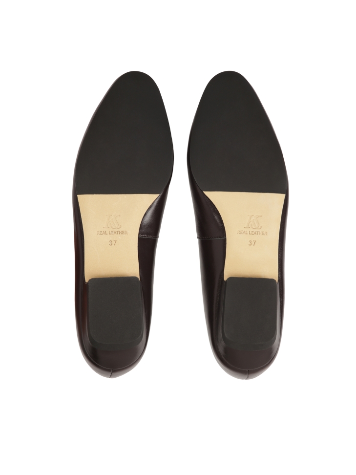 Ciemnobrązowe czółenka z lekko zaokrąglonym noskiem  KS OTTILIE