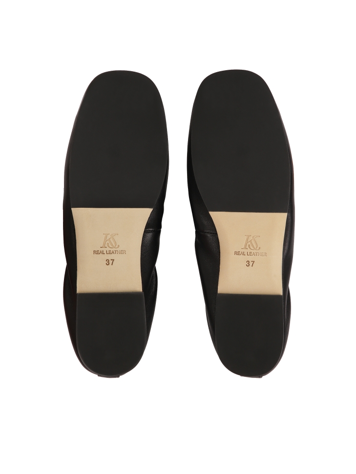 Czarne baleriny z elastycznym paskiem  KS AVRIL