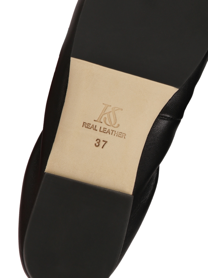 Czarne baleriny z elastycznym paskiem  KS AVRIL