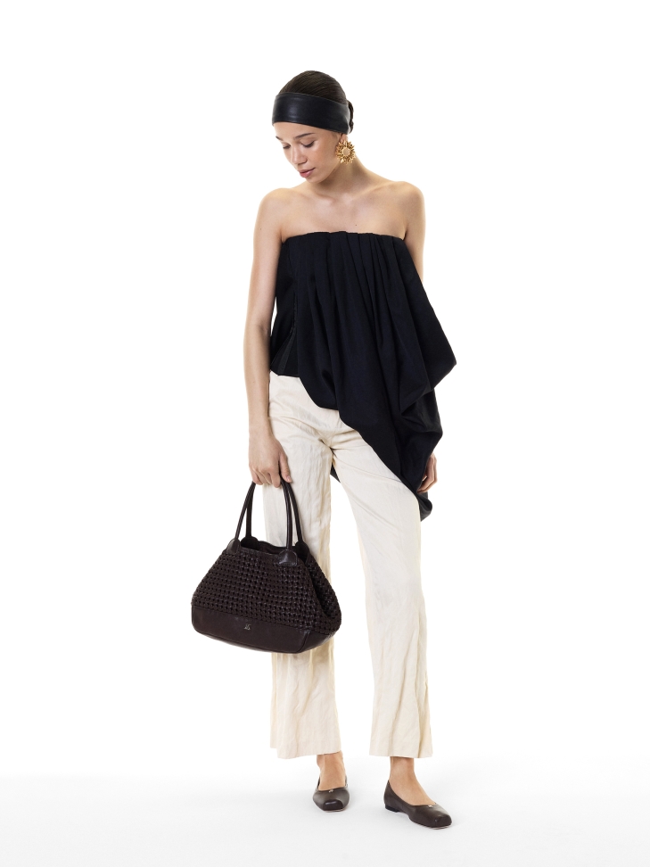 Ciemnobrązowe baleriny z kwadratowym noskiem KS EDMEE