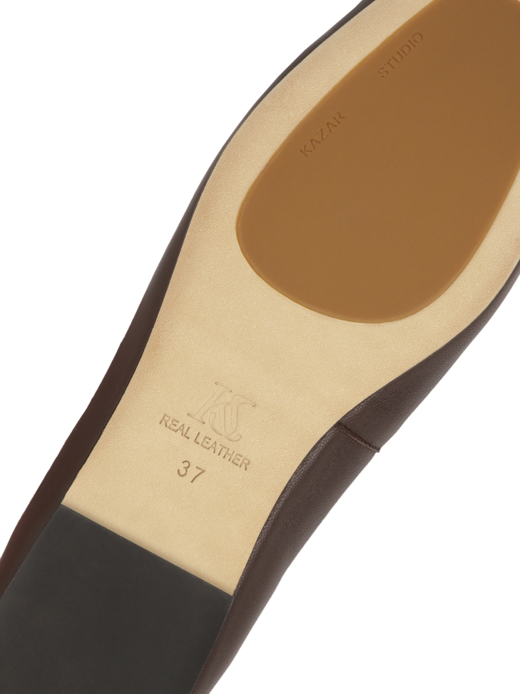 Ciemnobrązowe baleriny z kwadratowym noskiem KS EDMEE