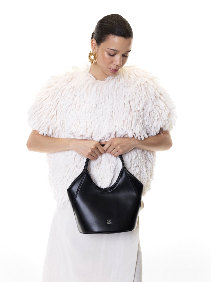 Czarna torebka z dwoma uchwytami KS OTTILE