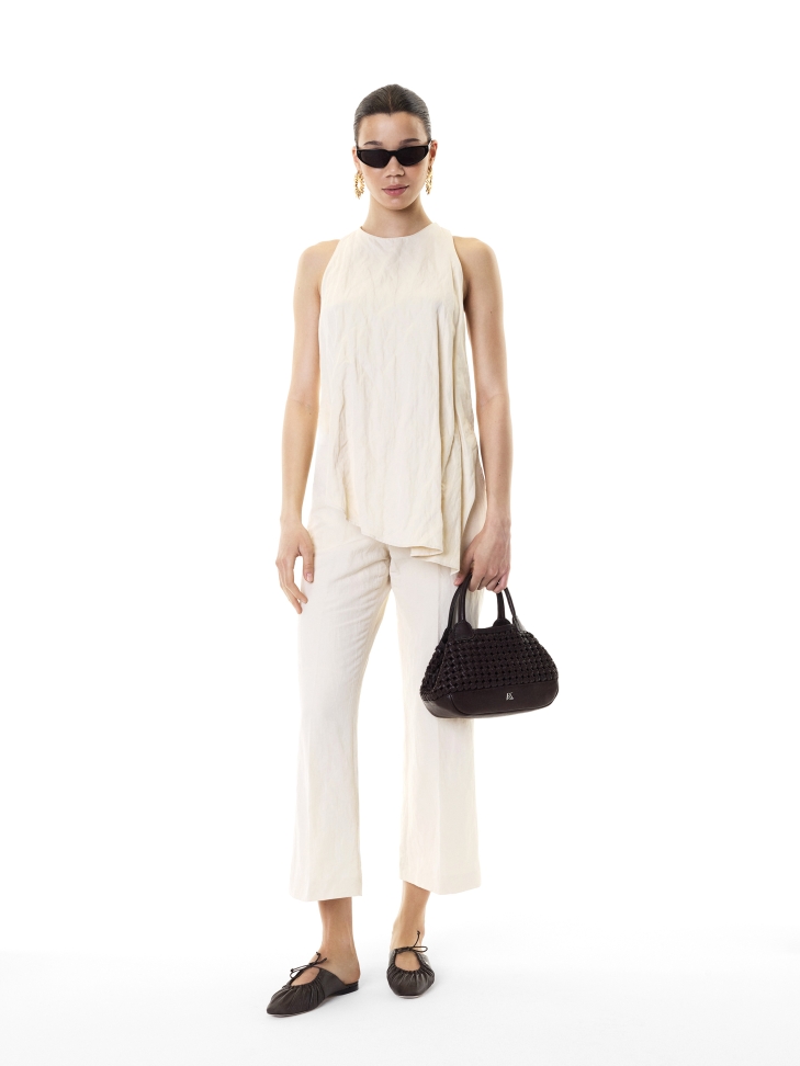 Ciemnobrązowe klapki z marszczoną cholewką KS LUCITA