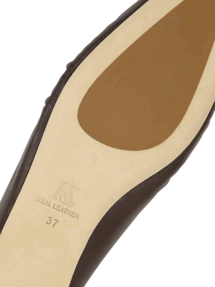 Ciemnobrązowe klapki z marszczoną cholewką KS LUCITA