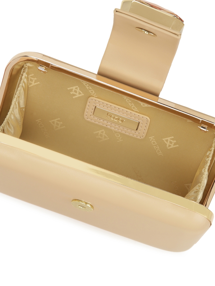 Skórzana kopertówka z dużym kamieniem LOUISE