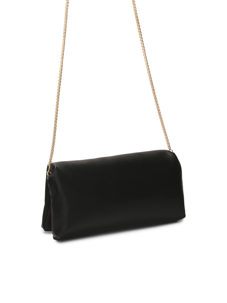 Czarna torebka puffy z metalową ozdobą ISADORA