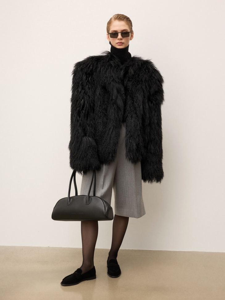 Zamszowe czarne półbuty  KS OLZA