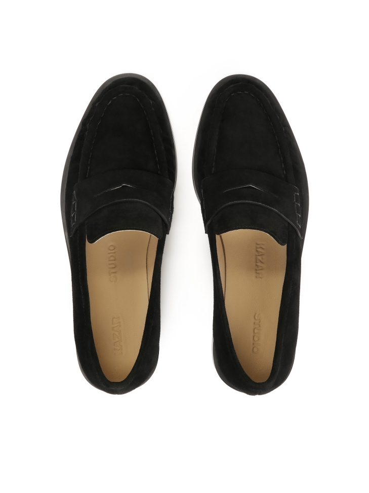 Zamszowe czarne półbuty  KS OLZA